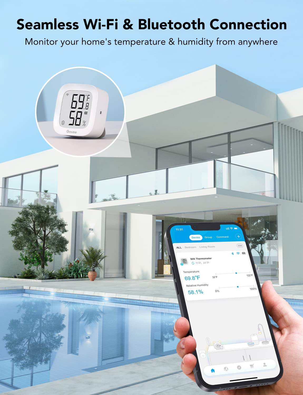 Govee H5103 temperature and humidity monitoring features