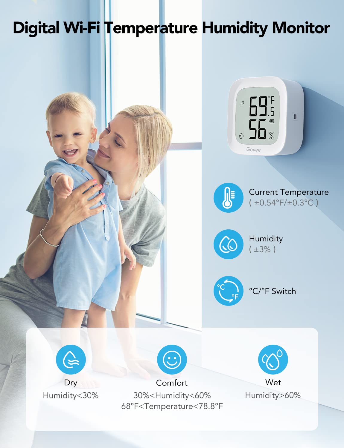 Govee H5103 smart thermometer hygrometer product feature